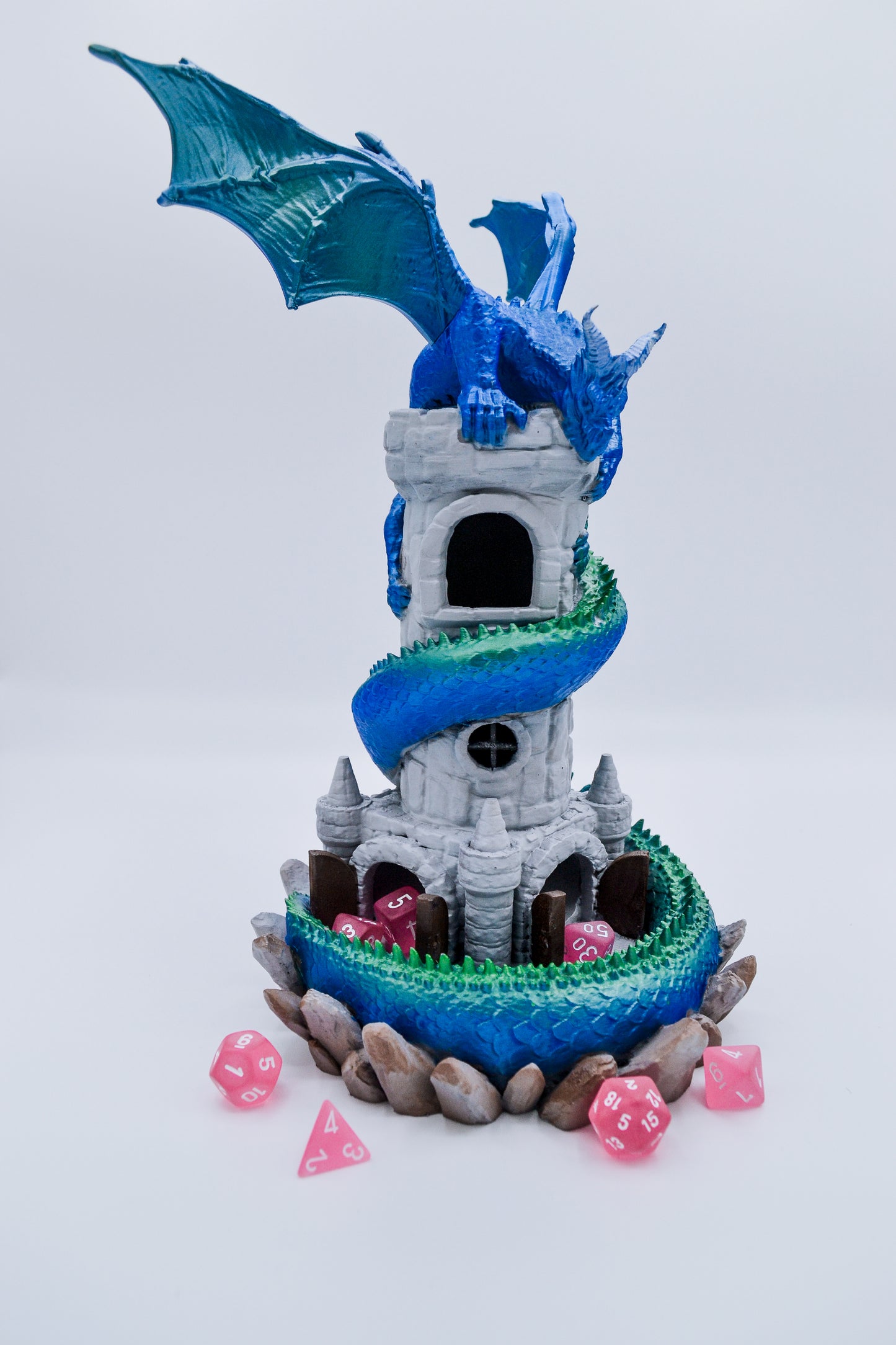 Skycoil Keep – Hand-Painted Dragon Dice Tower