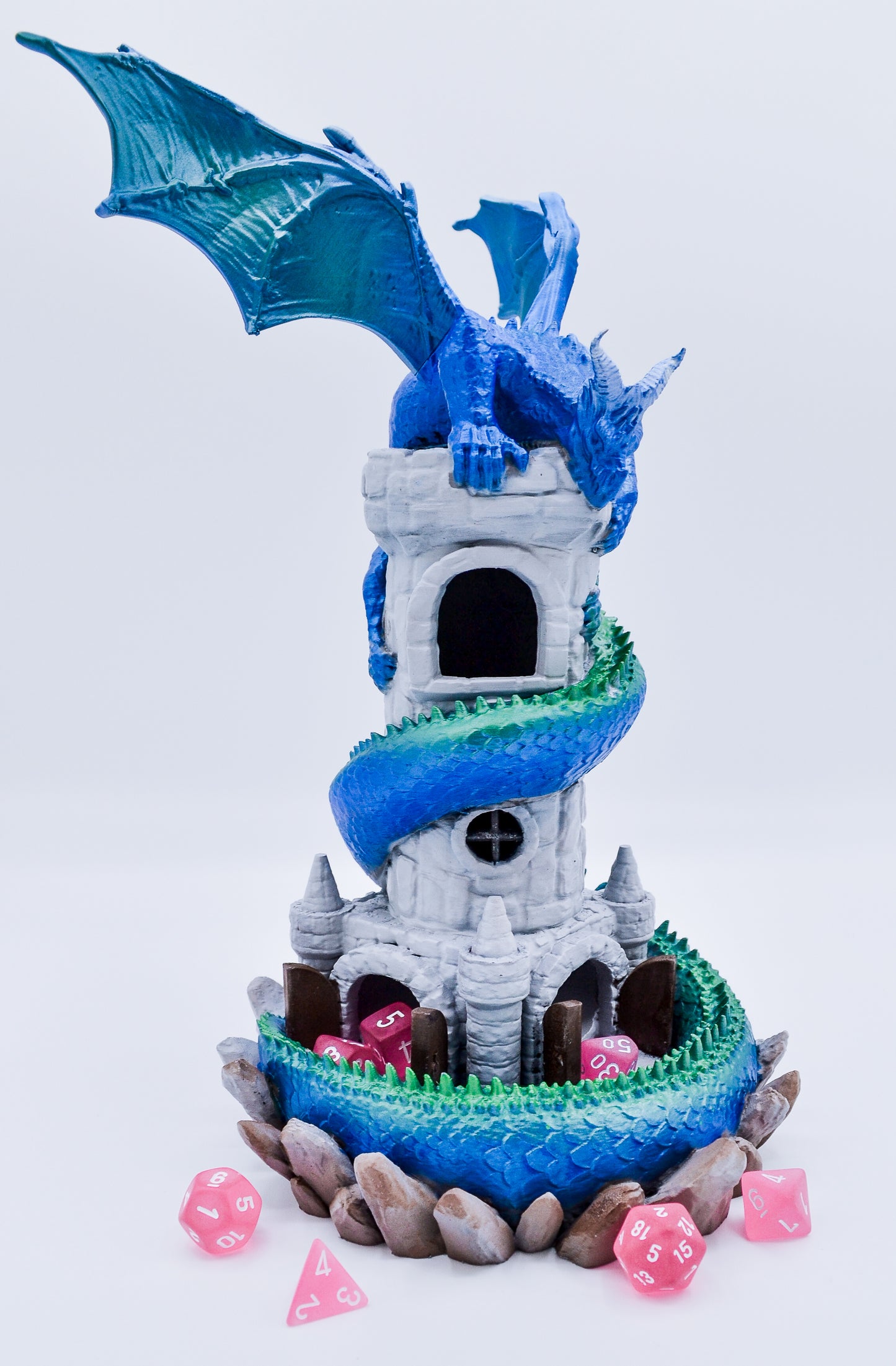 Skycoil Keep – Hand-Painted Dragon Dice Tower