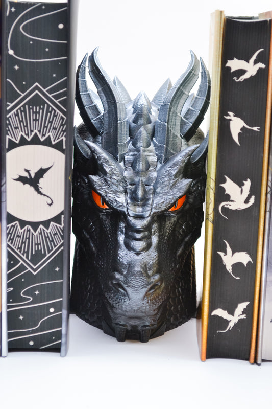 Hand-Painted 3D Printed Dragon Bookends – Majestic Fantasy Display for Your Shelf