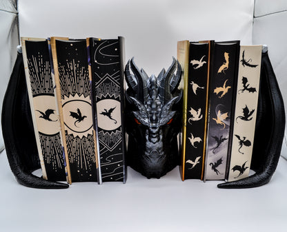 Hand-Painted 3D Printed Dragon Bookends – Majestic Fantasy Display for Your Shelf